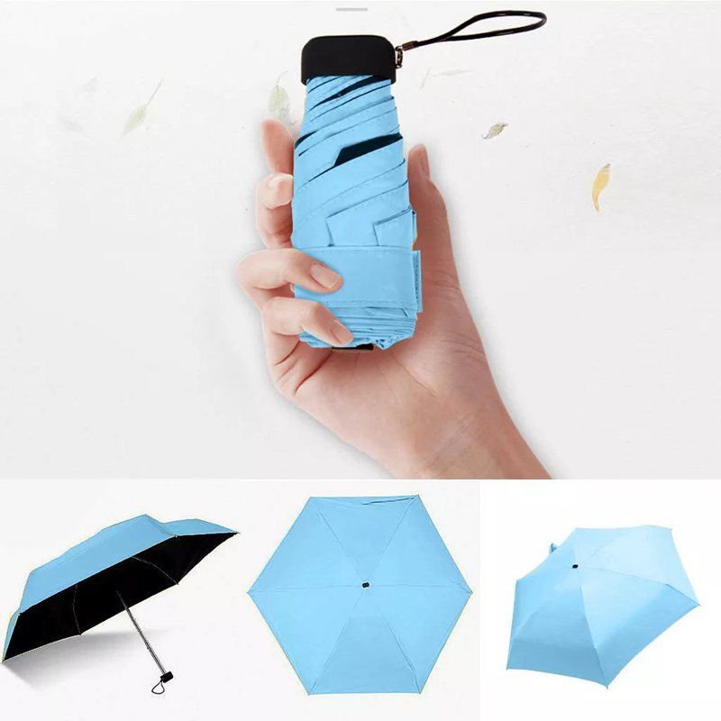 Mini Umbrella with Case for Men & Women (Manual Open) Compact Travelling Pocket Umbrella