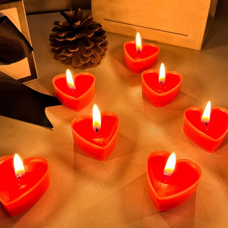 9PCS DIY Heart-Shaped Tea Light Candles