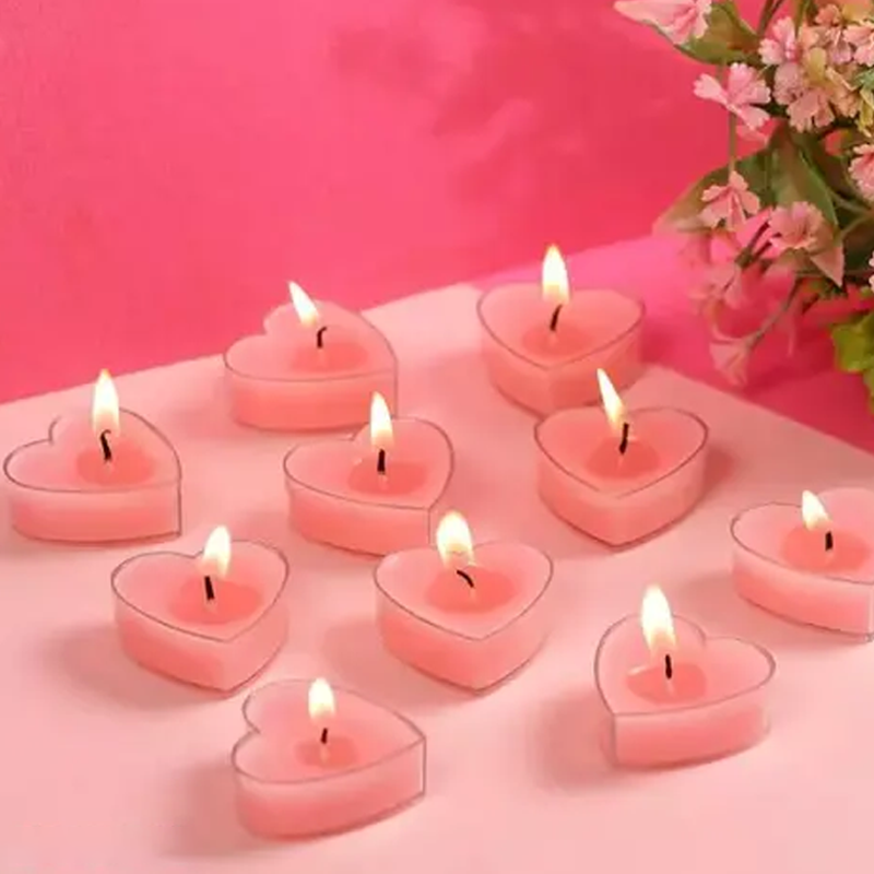 9PCS DIY Heart-Shaped Tea Light Candles