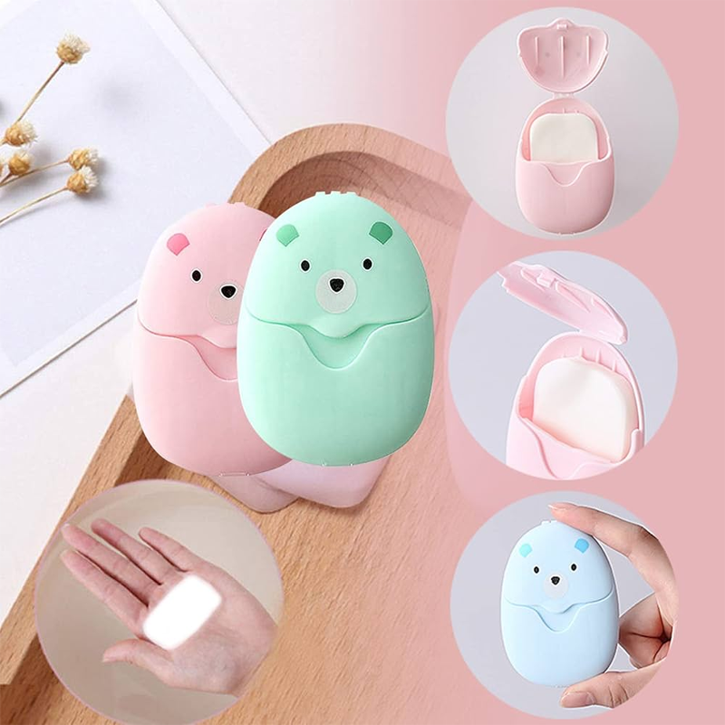 50Pcs Portable Disposable Cartoon Paper Soaps