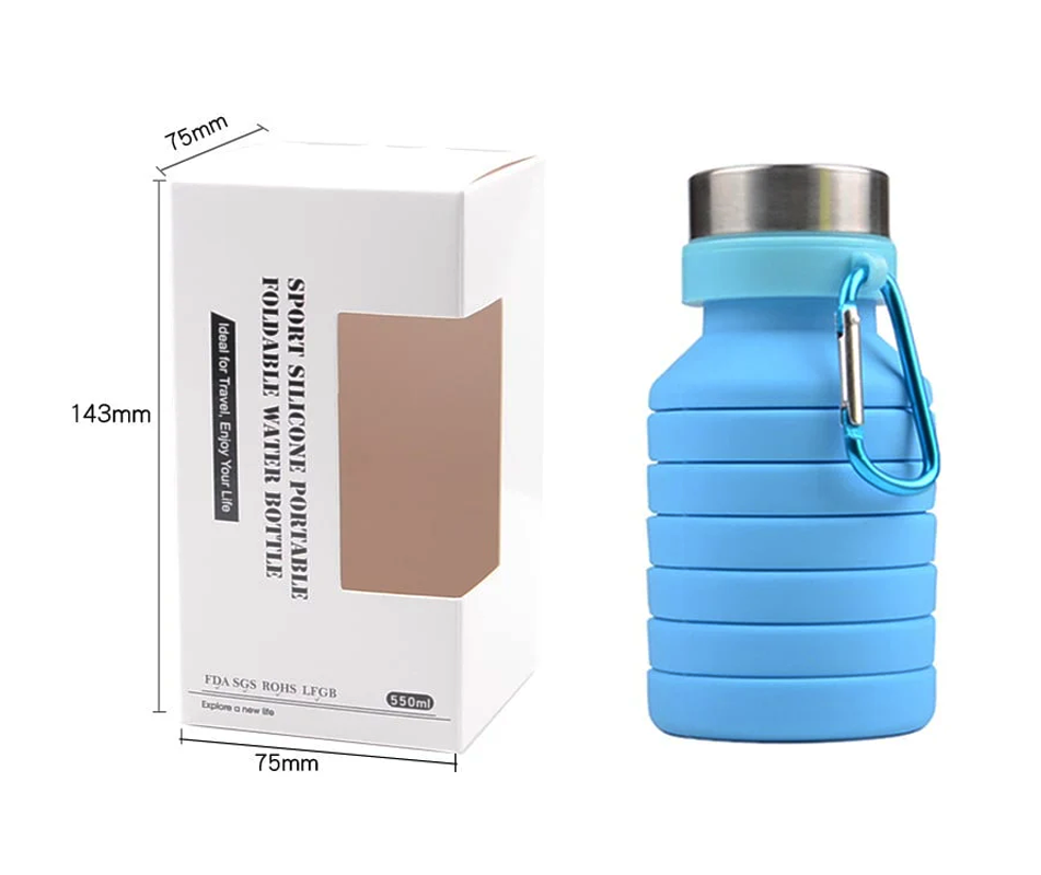 FLEXIBLE COLLAPSIBLE SILICONE WATER BOTTLE - 75e70f-d6