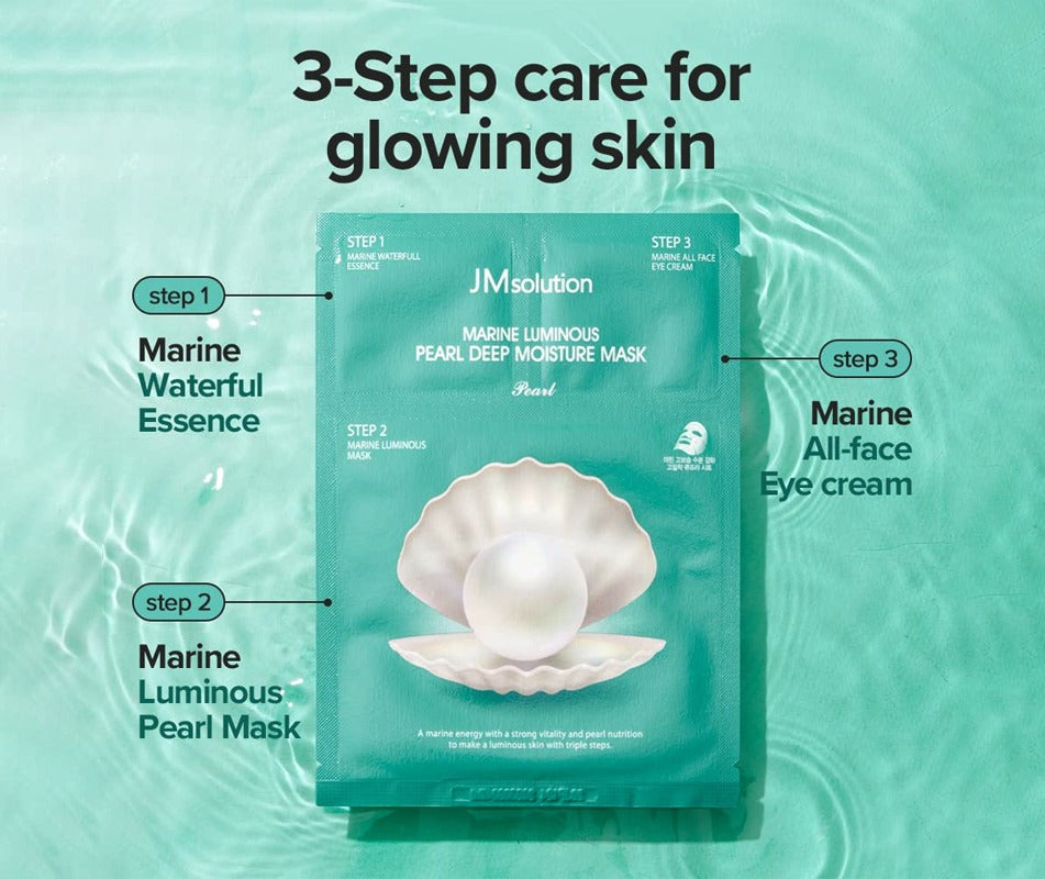 JM Solution-Marine Luminous Pearl Deep Moisture 3 Step Skin Care Face Mask - KOJA Nepal