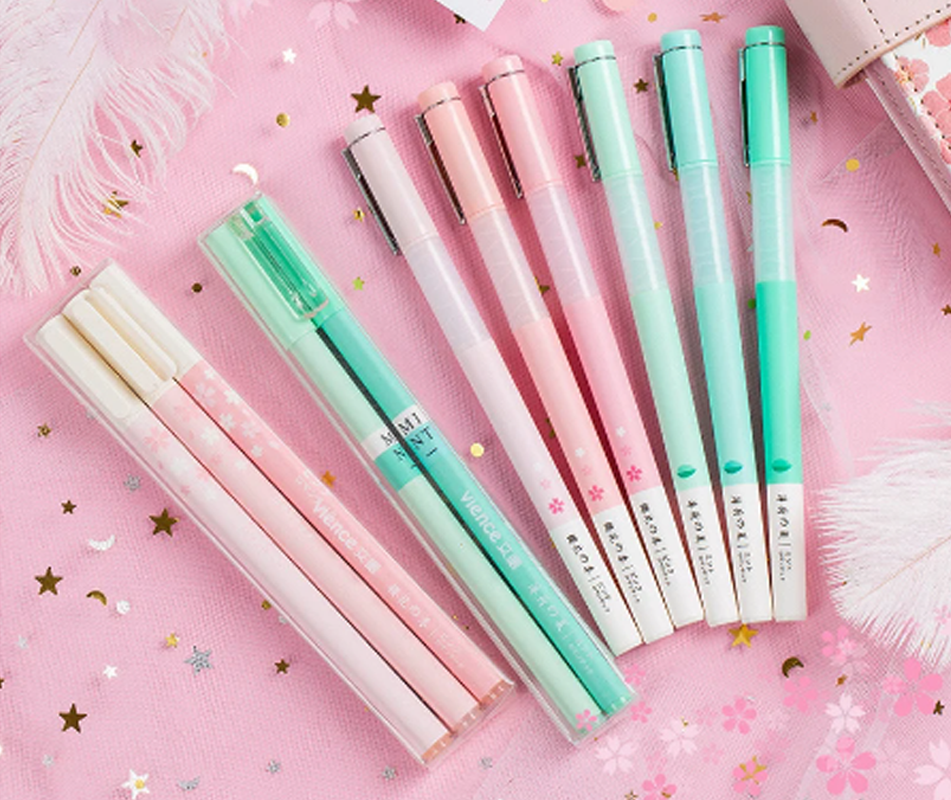 Sakura Pink Mint Green Kawaii Student Writing Gel Pens - 75e70f-d6